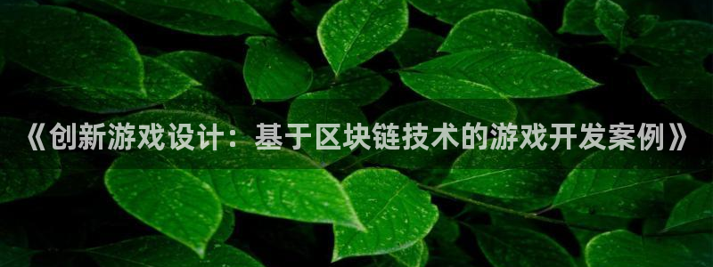 沐鸣娱乐2测速：《创新游戏设计：基于区块链技术的游戏开发案例》