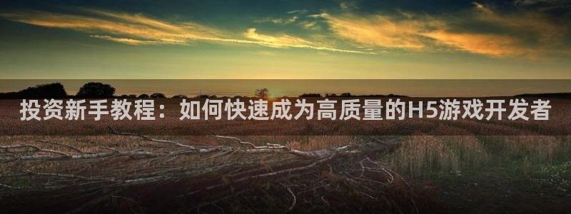 沐鸣2客服：投资新手教程：如何快速成为高质量的H5游戏开发者